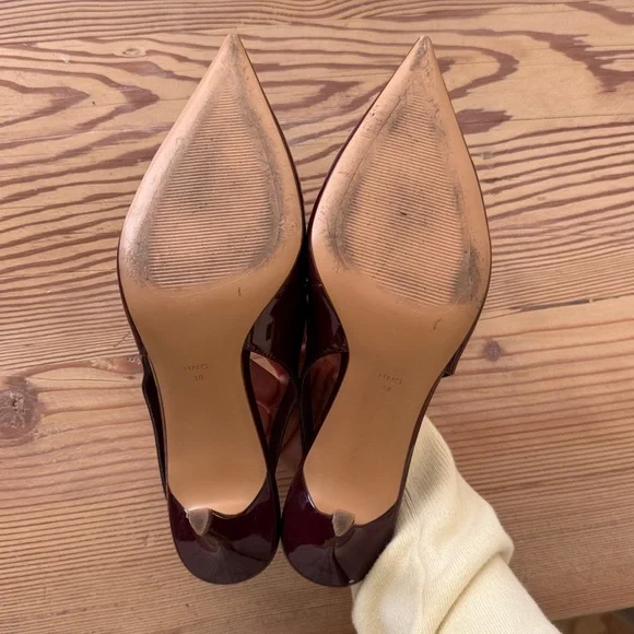 Mango patent burgundy pointed toe heels - Picture 3 of 5